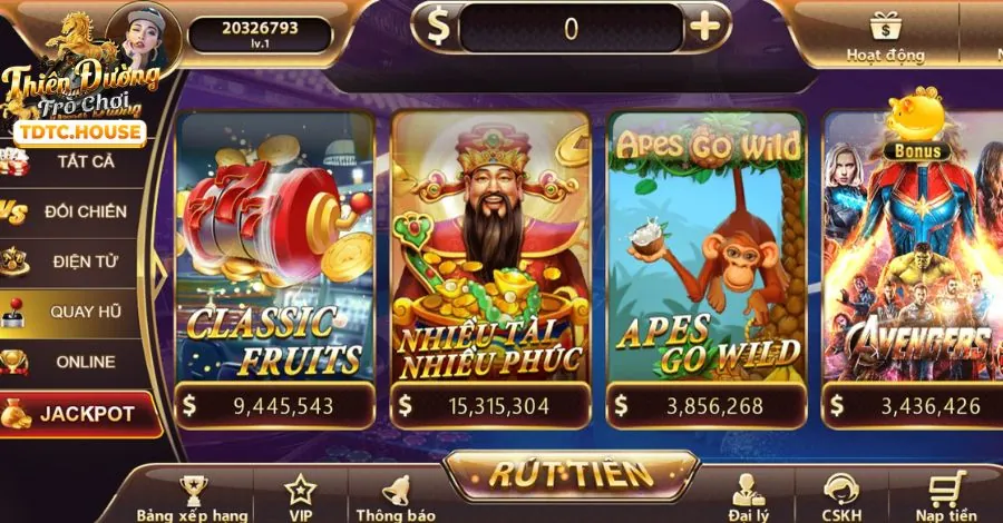 Hình ảnh minh họa game slot tại MOT88, với máy quay slot và biểu tượng jackpot.